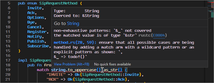 The combination of rust-analyzer and Visual Studio Code is fantastic.